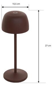 Nabíjateľná stolová lampa Lindby Arietty LED, hrdzavohnedá, sada 2 ks