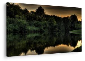 Obraz jazera pri lese (90x60 cm)