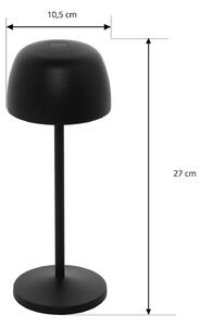 Nabíjateľná stolová lampa Lindby LED Arietty, čierna, sada 2 ks