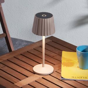 Nabíjacia stolová lampa Lindby LED Esali, pieskovo béžová, sada 2 ks