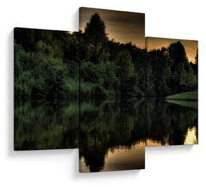 Obraz jazera pri lese (90x60 cm)