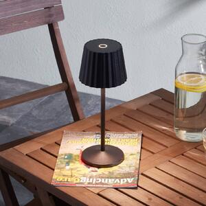 Nabíjacia stolová lampa Lindby LED Esali, čierna, sada 2 ks