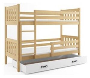 Detská poschodová posteľ CARINO s úložným priestorom 80x160 cm - borovica Sivá