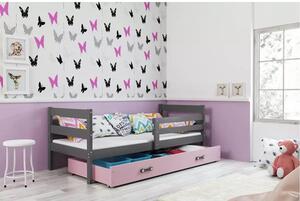 Detská posteľ ERYK 190x80 cm Sivá Ružová