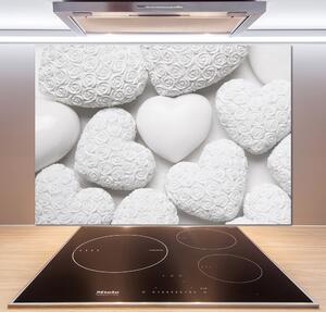 Panel do kuchyne Biele pozadie srdce