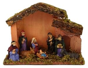 Vianočný Betlehem svietiaci drevený 20cm