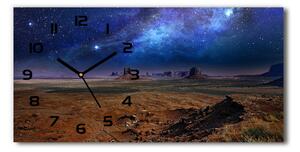 Vodorovné Sklenené hodiny na stenu Hviezdna noc