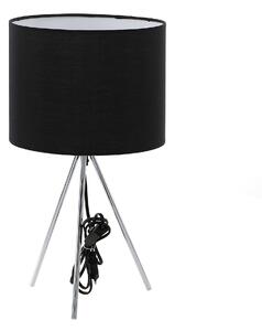 Dekorstudio Stolná lampa TRIPOD strieborná s čiernym tienidlom 46cm