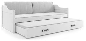Detská posteľ s prístelkou DAWID | 200x90 cm | biela/biela | zmontovaná