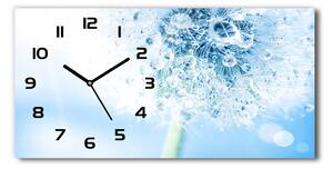 Vodorovné Moderné sklenené hodiny na stenu Púpava