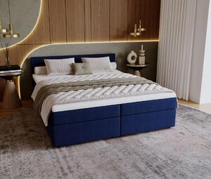 Čalúnená posteľ 140x200 SUVI 1 s úložným priestorom - tmavo modrá