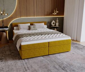 Čalúnená posteľ 180x200 SUVI 1 s úložným priestorom - horčicová