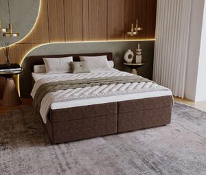 Čalúnená posteľ 160x200 SUVI 2 s úložným priestorom - svetlo hnedá