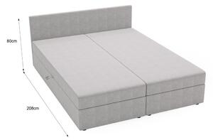 Čalúnená posteľ 140x200 SUVI 2 s úložným priestorom - šedá