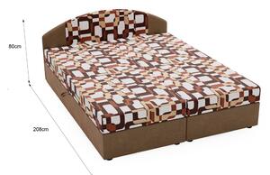 Manželská posteľ 180x200 LIZANA 2 s úložným priestorom - béžová / vzor 1
