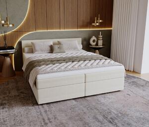 Čalúnená posteľ 160x200 SUVI 2 s úložným priestorom - krémová