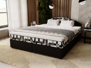 Manželská posteľ 140x200 LIZANA 3 s úložným priestorom - čierna / vzor 3