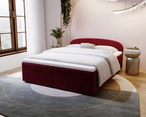 Čalúnená posteľ 140x200 KIRSTEN 2 s úložným priestorom - červená