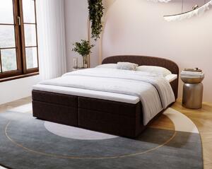 Čalúnená posteľ 140x200 KIRSTEN 2 s úložným priestorom - svetlo hnedá