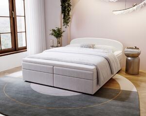 Čalúnená posteľ 160x200 KIRSTEN 2 s úložným priestorom - biela
