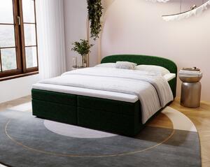 Čalúnená posteľ 140x200 KIRSTEN 2 s úložným priestorom - zelená