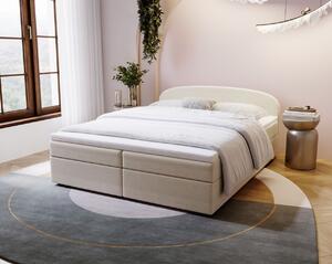 Čalúnená posteľ 140x200 KIRSTEN 2 s úložným priestorom - krémová