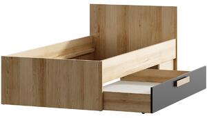 Jednolôžková posteľ s roštom a úložným priestorom Aurin B - pieskový artisan / antracit