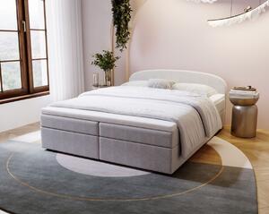 Čalúnená posteľ 160x200 KIRSTEN 2 s úložným priestorom - svetlo šedá