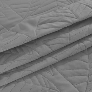 Sivý prehoz na posteľ so vzorom LEAVES Rozmer: 200 x 220 cm