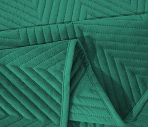 Zelený zamatový prehoz na posteľ so vzorom ARROW VELVET Rozmer: 200 x 220 cm