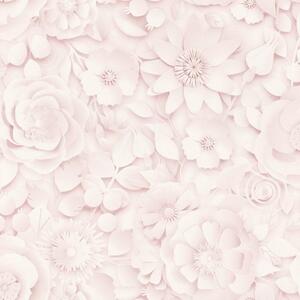 Papierové tapety na stenu IMPOL 200232, rozmer 10,05 m x 0,53 m, kvety ružové 3D, IMPOL TRADE