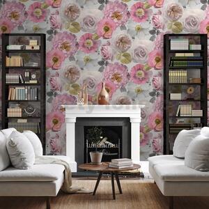 Papierové tapety na stenu IMPOL A27213, rozmer 10,05 m x 0,53 m, kvety farebné, IMPOL TRADE