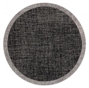 Koberec SIZAL FLOORLUX kruh 20401 Ramka čierny/strieborný