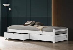 Jednolôžková posteľ s úložným priestorom BUSTA 90, biela