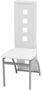 Jedálenské stoličky 4 ks biele umelá koža