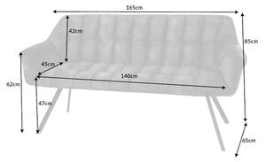 Dizajnová lavica Vallerina 165 cm sivý zamat