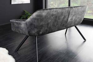 Dizajnová lavica Vallerina 165 cm sivý zamat