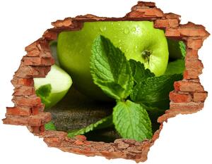 Nálepka 3D diera na stenu Zelená jablká nd-c-110366916