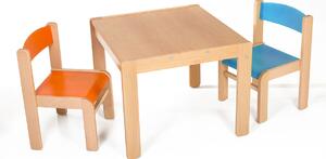 Hajdalánek Detský stolík LUCAS so stoličkami LUCA (oranžová, modrá) LUCASLUCAORAMO