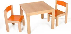 Hajdalánek Detský stolík LUCAS so stoličkami LUCA (oranžová, oranžová) LUCASLUCAORAORA