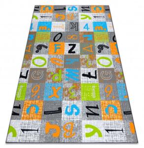 Koberec JUMPY Patchwork sivý/pomarančový/nebeský