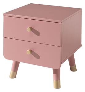 Vipack Nočný stolík Billy 2-zásuvkový drevený terra ružový