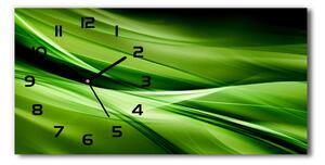 Vodorovné Sklenené hodiny na stenu Zelenej vlny pozadie