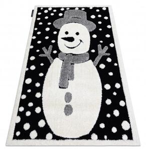 Koberec JOY Snowman čierny / krém