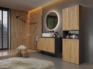 TP Living Kúpeľňová skrinka s košom na bielizeň NEL ART II dub artisan/antracit
