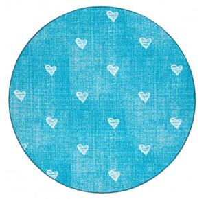Koberec HEARTS kruh Jeans - tyrkys