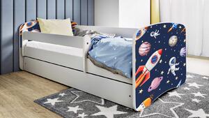 Detská posteľ COSMO s vesmírom Farba: Zelená, Rozmer: 140 × 70 cm