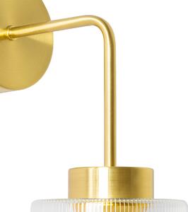 Nástenná lampa Art Deco zlatá so sklom - Laura
