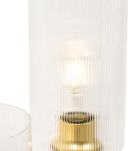 Stolná lampa Art Deco zlatá so sklom 2-svetlo - Laura