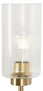 Stojacia lampa Art Deco zlatá so sklom 2-svetlo - Laura